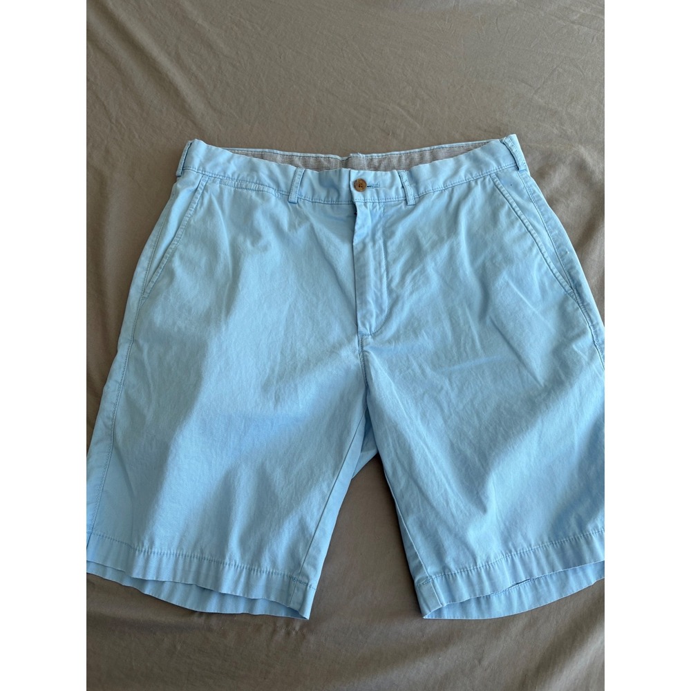 Cremieux Hampton Chino Shorts Mens 34 Light Blue 100% Cotton Casual Summer